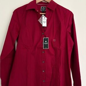Express The Essential Shirt in Berry Red for Women